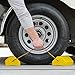 Buyers Products WC9642Y Yellow Small Wheel Chock Set, Lightweight Composite Construction, 32.75 Inch Rope, Ideal for Vehicle Maintenance and Storage, Aviation and Tractors