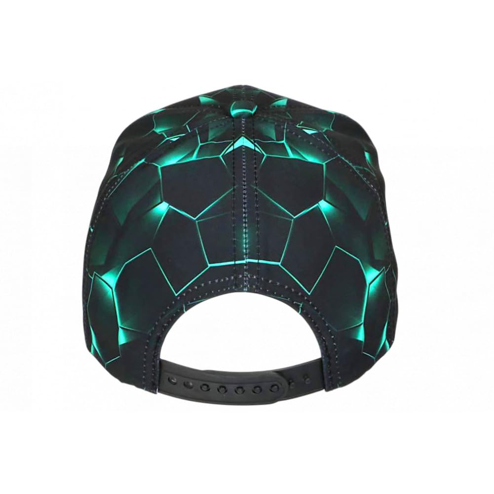 Hip Hop Honour Casquette Enfant NY Turquoise Motif Géométrique Noir Streetwear 7 à 12 Ans Garçon Fille