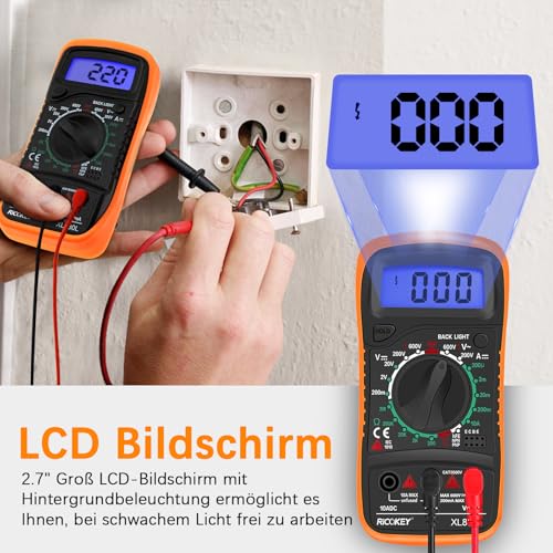 Digital Multimeter Voltmeter Batterietester Spannungsprüfer Durchgangsprüfer Ohm Volt Ampere...