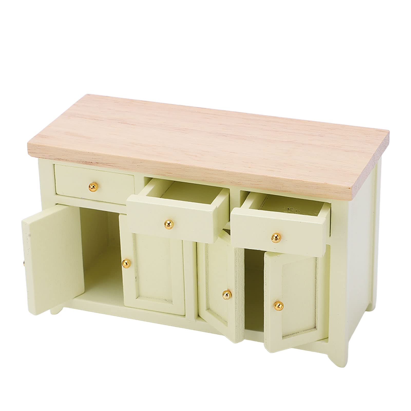Armadietto per casa delle bambole Armadietto portaoggetti per casa delle bambole in miniatura in betulla in scala 1:12 (Crema)