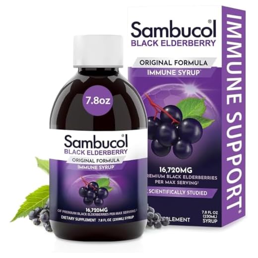 Sambucol Black Elderberry Syrup - Sambucus Elderberry Syrup, Black Elderberry Liquid, Immune Support, Elderberry Syrup for Kids and Adults, High Antioxidants, Gluten Free - Original Formula, 7.8 Fl Oz