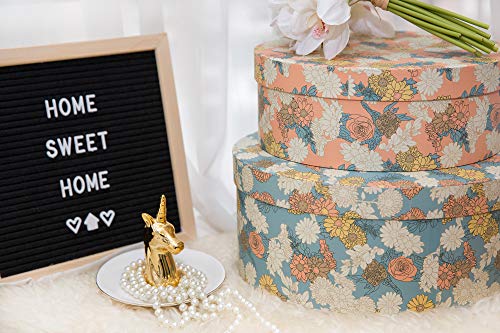 Soul & Lane Floral Elegance Oval Cardboard Decorative Boxes With Lids - Set Of 2: Shelves Storage For Organizing, Small Stacking Cartons, Vintage Kitchen Storage, Flower Paperboard Photo Boxes #TOP2