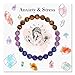 Nat&uuml;rlicher Kristall Heilsteine Armband Perlenarmband Damen Herren 8mm Nat&uuml;rliche Edelstein Armband Crystal Heilsteine Stretch Armband mit Heilkarte Anxiety & Stress Gl&uuml;cksbringer Schmuck Geschenk