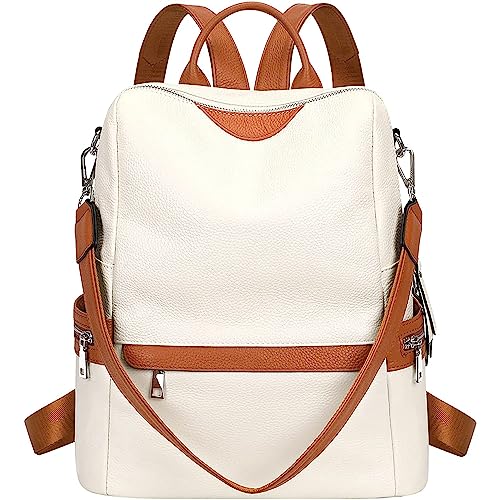ProArch Leather Backpack for Women Elegant Backpack Purse Ladies Leather Shoulder Fitting Diwali Bhaidooj Gift for Sister, Mother Bhabhi (WhiteTruA)