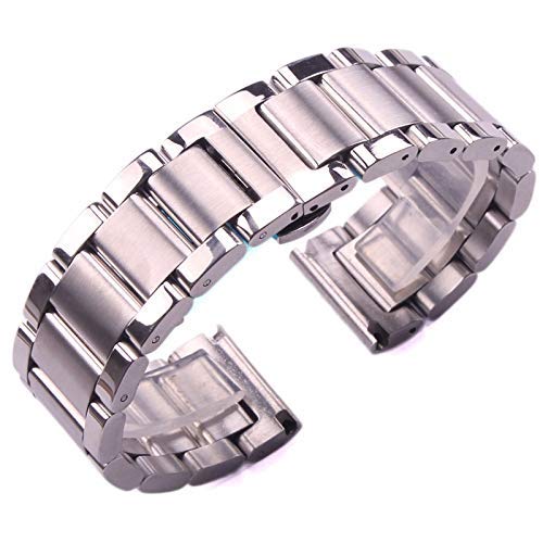 Montres de poignet de bande métallique 22mm en acier solide