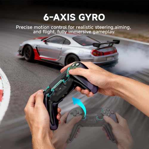 Image of ASRVA Chrome Blue Wireless Pro Controller for PS5,4 Back Buttons,Hall Effect Joystick(No Drift),Micro-Switch,Gyro,Macro,1000mAh,RGB,Compatible with PS5 /Pro /Slim /PC /iOS /Android