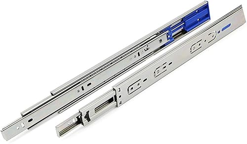 Miniatura 6 de 10 pares de accesorios de 16 pulgadas cierre suave de 3 secciones rodamiento de bolas de montaje lateral deslizadores de cajón de capacidad de 100