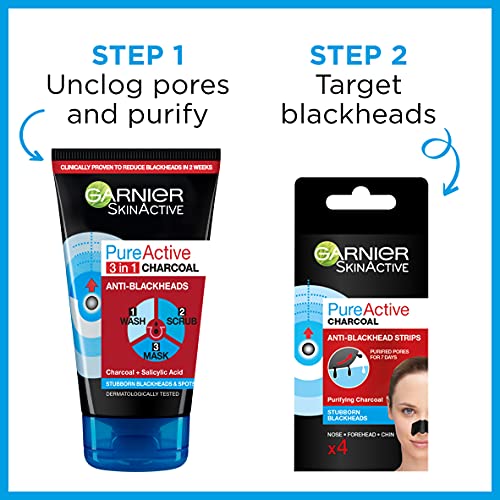 Garnier-Pure-Active-3in1-Charcoal-Anti-Blackhead-Mask-Wash-Scrub-for-Oily-Spot-Prone-Skin-Enriched-with-Salicylic-Acid-to-Purify-Unclog-Pores-and-Mattify-150ml