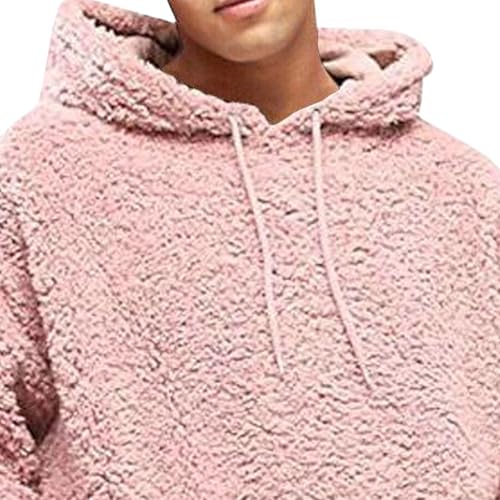 Men's Fuzzy Sherpa Pullover Hoodie Warm Oversized Long Sleeve Hooded Sweatshirt With Front Casual Winter Outwear4