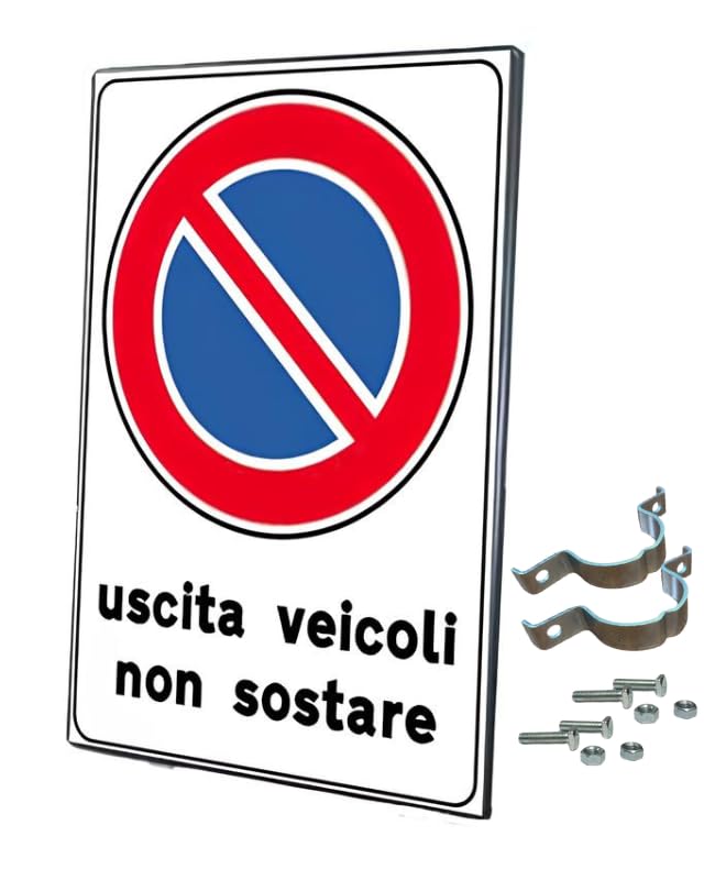 Divieto di sosta, Uscita veicoli, cartello stradale, per uso esterno, resistente alle intemperie, in ferro, 40x60 cm, insegna stradale, proprietà privata, negozio, ristorante, parcheggio