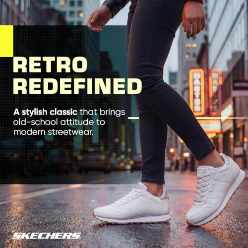 Skechers Damen Og 85 Old School Cool Hohe Sneaker, White Duraleather Silver Glitter Trim, 41 EU – Ansicht 3
