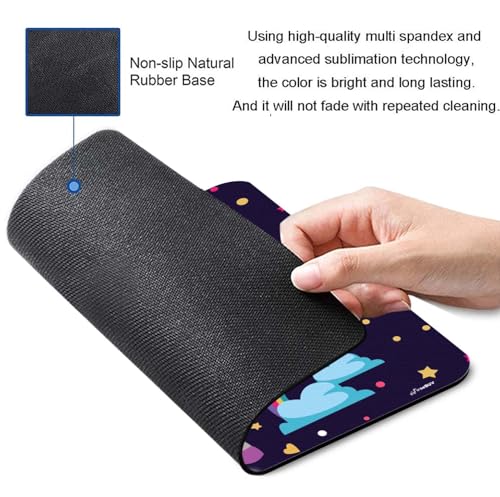 Image of Mouse Pad Flying Unicorn, Premium-Textured Custom Mouse Mat Design, Washable Mousepad Non-Slip Rubber Base Computer Mouse Pads for Wireless Mouse