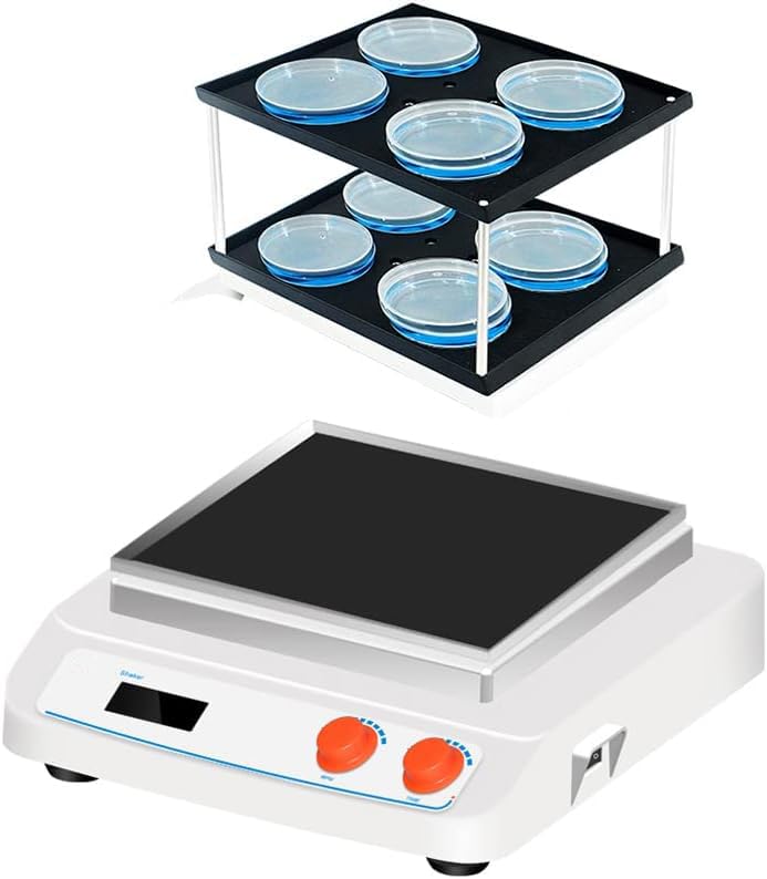 Tabletop Orbital Shaker Reciprocate Shaker Circumferential Shaker Lab Flasks Culture Dishes Beakers Mixing Equipment with 2 Layer Universal Tray Amplitude 8mm Shaking Mode Orbital
