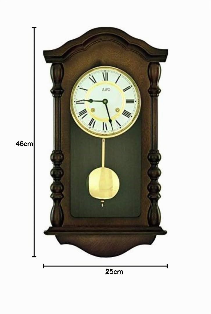 Zeit.Punkt Burgdorf Wanduhr Pendeluhr, Made IN Germany, gedrechselt, BIM BAM Schlag u. Westminstermelodie - 345414
