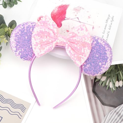 Image of DRESHOW Mouse Ears Bow Headbands Glitter Party Decoration Cosplay Costume for Women