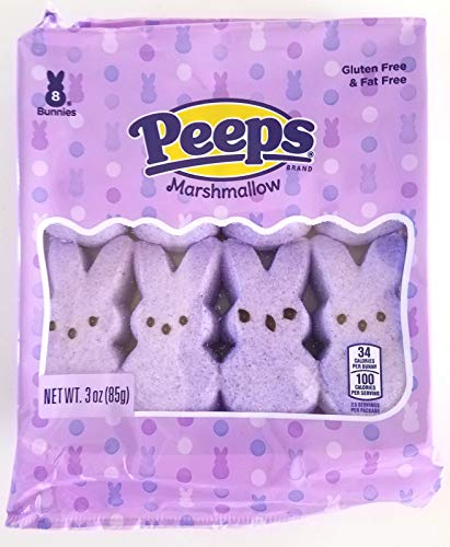 Just Born Peeps (1) Purple Marshmallow Bunny Easter Candy - Gluten Free - 3 oz / 85 g
