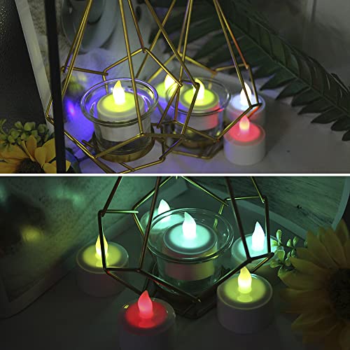 Topyond Bougies Chauffe-Plat Rechargeables sans Flamme à LED, 6 Couleurs changeantes avec télécommande, Bougies sans Flamme vacillantes pour la décoration intérieure, USB pour Une – Image 5