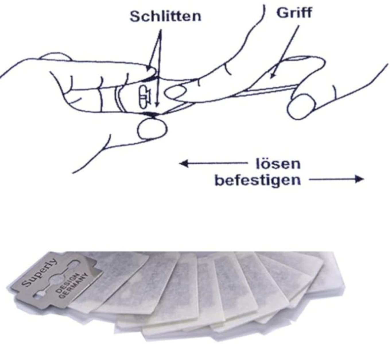 1000x Ersatzklingen Hornhautentferner 10er aus Edelstahl Hornhaut-Rasierklingen Maisentferner-Klingen Fußschaber Edelstahlklingen Pediküre-Werkzeuge (100x 10er Packet)