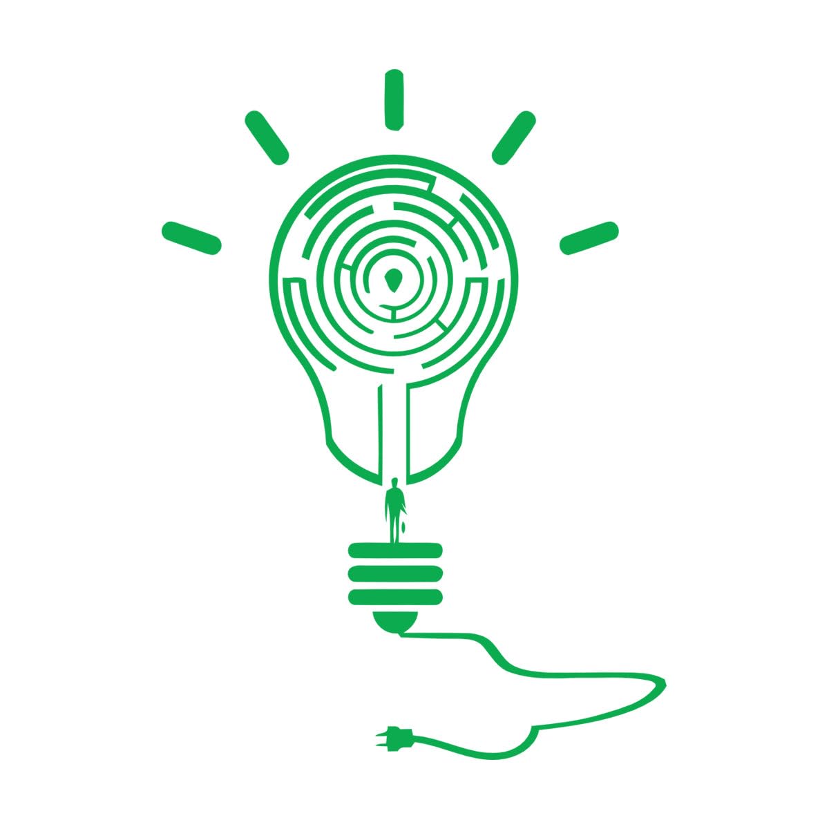 Vinyl Wall Stickers Symbol of Light idea Office Space teamworkg 81x111.6cm It Won't Fall Off Extra Large Green