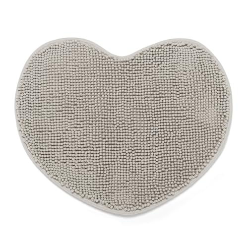 SWEET HOME - Tapis de salle de bain absorbant antidérapant en microfibre de chenille à cœur, idéal comme tapis de chambre à coucher, chambre et tapis de...