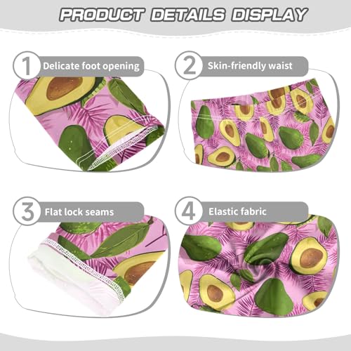 Girls' Athletic Leggings Ankle Length Yoga Dance Pants Kids Teen 4T Palm Leaf Avocado3