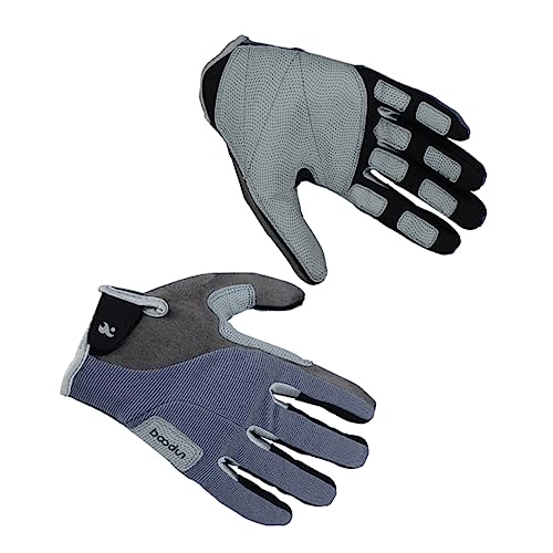 Abaodam Outdoor Sports Climbing Gloves Full Finger Hiking Gloves Anti-Slip Adjustable Wrist Grey