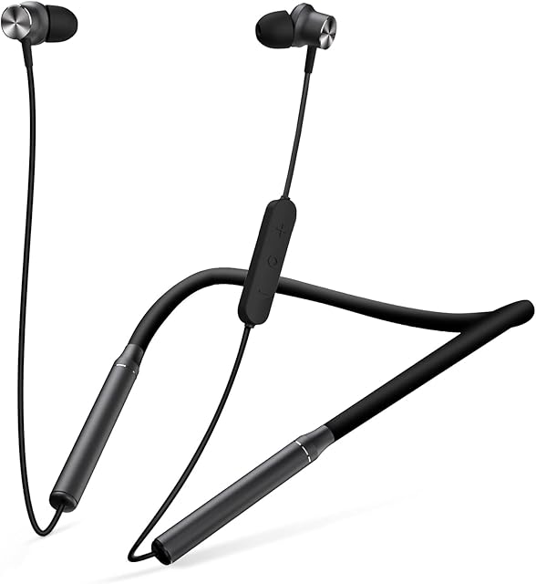 Earphones Wireless Bluetooth, TANGMAI Neckband Bluetooth Headphones Sport in Ear with Mic for Gym,Clear Calls,Comfort Fit,24Hs Playtime,Black