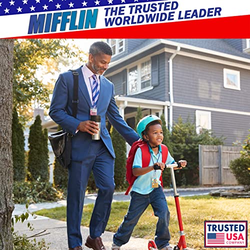 Mifflin Large (L) Vertical Id Badge Holders (Clear, 3X4 Inch, 100 Pack), Plastic Nametag Covers With Zipper, Name Tag Holder #TOP4