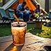 BLUEPOLAR 13oz/400ml Tumbler Water Glass, Cups with Straw and Lid Sealed Carry on for Coffee, Iced Tea, Thick Wall Insulated Glass Cup (Amber)…