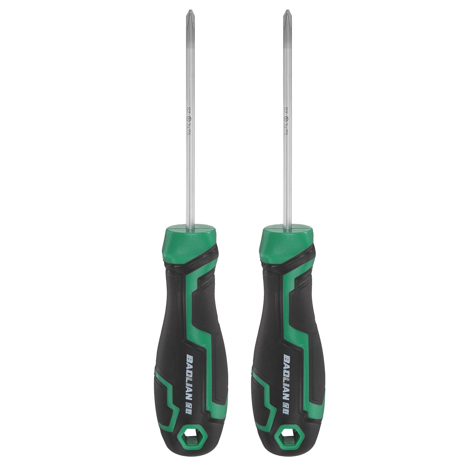 sourcing map 2pcs PH0 Phillips Screwdriver 6.1" Length S2 Steel Magnetic Screwdrivers with Ergonomics Grip for Fastening Loosening DIY Repairing