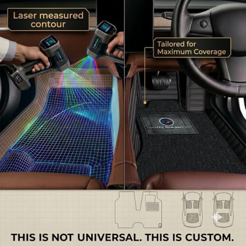 Image of Autofurnish Premium 9D Car Mat Full Set for Mahindra XUV 3XO (Manual) 2024 || Luxury Leather Dual-Stitch Full Set 9D Car Floor Mat || 100% Waterproof || Color : Black Black