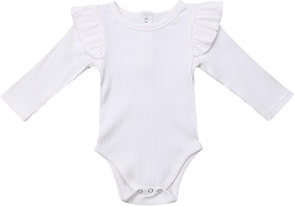 Unisex Baby Boy Girl Short Sleeve Ruffle Romper Bodysuit Jumpsuit Tops Summer Spring Clothes