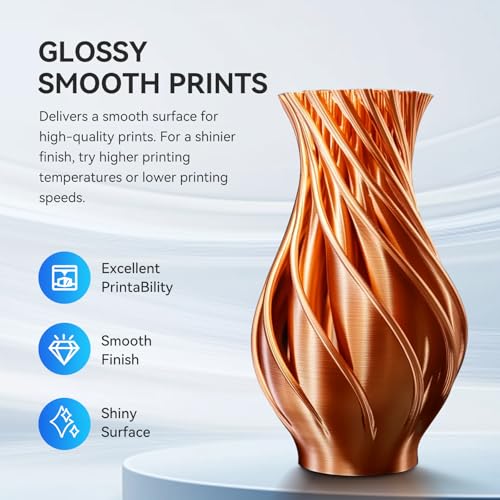 Image of JAYO Silk PLA Filament 1.75mm Blue 1.1kg, Metal-Like Shiny PLA, Smooth Silky Finish, Easy to Print, Accuracy + /- 0.02mm, Fits for Most FDM 3D Printers