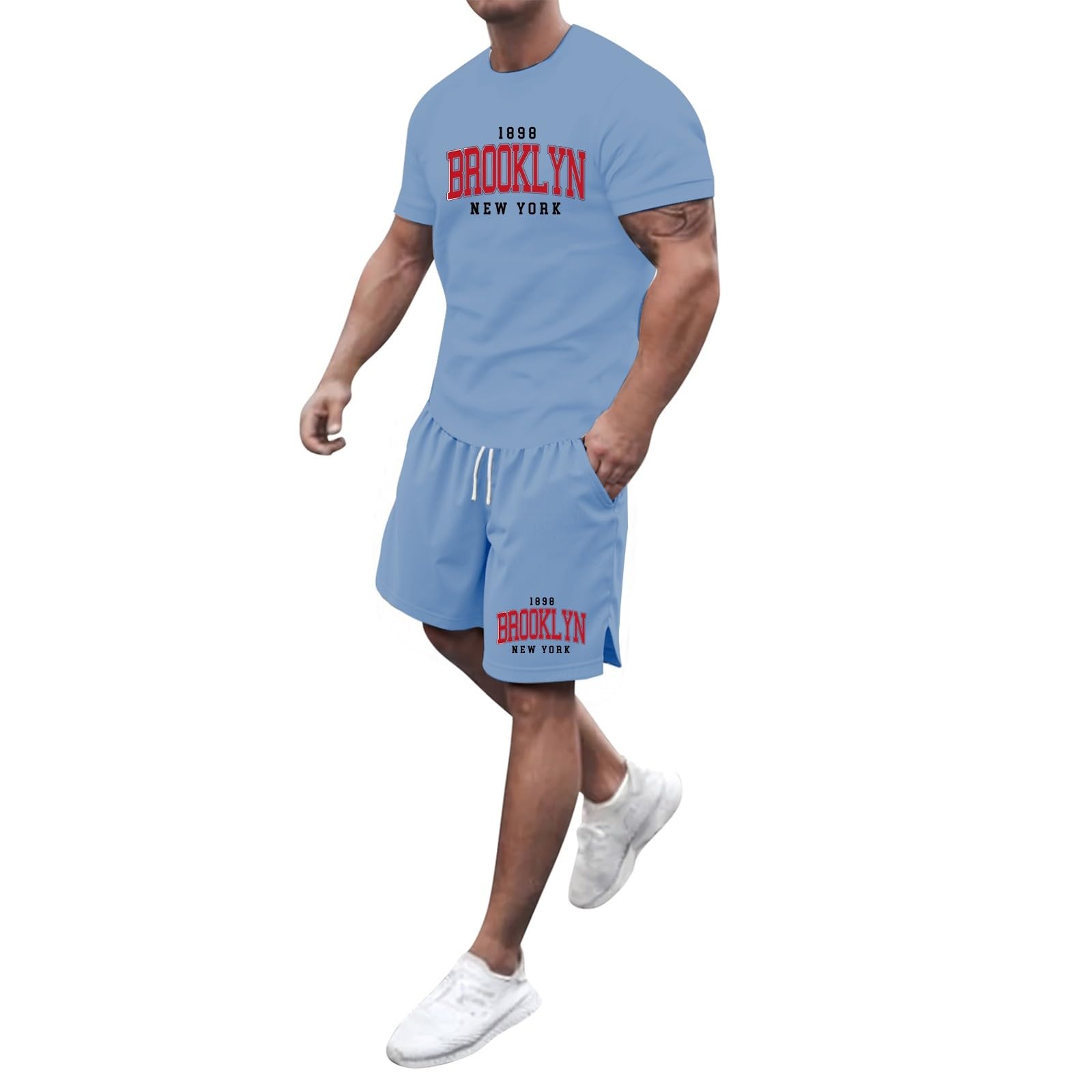 Ensemble de loisirs légers imprimés lettres et pantalon fluide