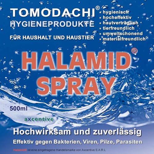Giardien, Katze, Halamid Desinfektion, 10g Halamid für 2 prozentige, sprühfertige 500ml Desinfektionslösung zur Giardienbekämpfung. Mit Leitungswasser auffüllen, vor Gebrauch schütteln, desinfizieren.
