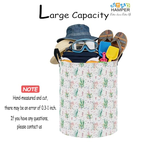 Image of NTAOHAMPER Underwater World Large Laundry Hamper,Laundry Basket,Baby Nursery Hamper,Waterproof Storage Bin,Clothes Organizer Basket,Room Decor(Underwater World)