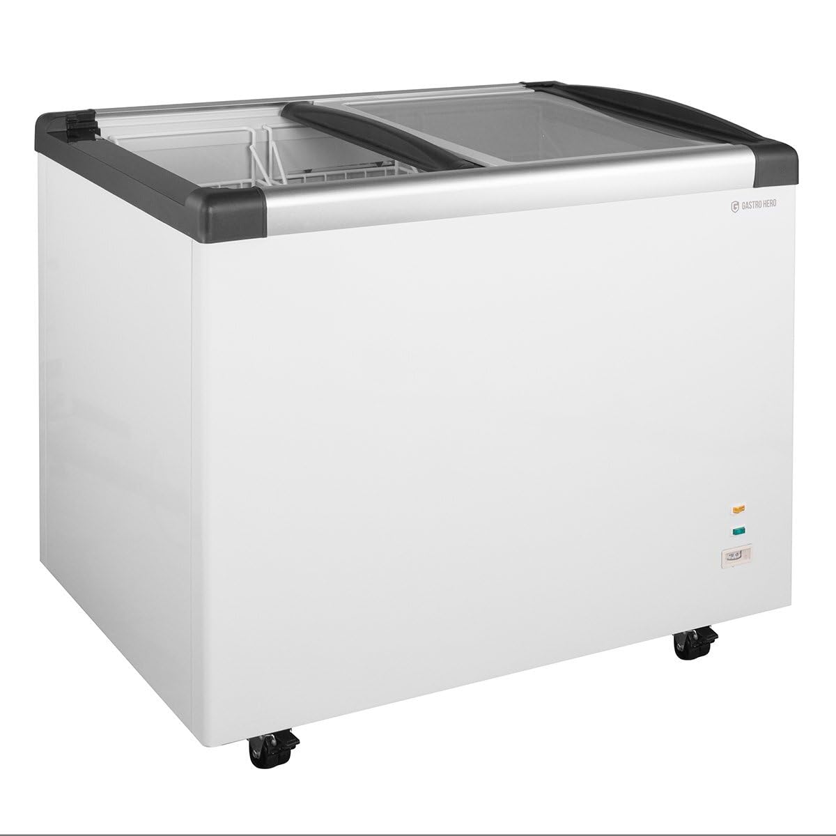 GastroHero Gefriertruhe ECO 350 I Tiefkühltruhe groß 273L I Kühltruhe abschließbar I Gefriergerät mit Glasschiebedeckel I -18°C bis -22°C
