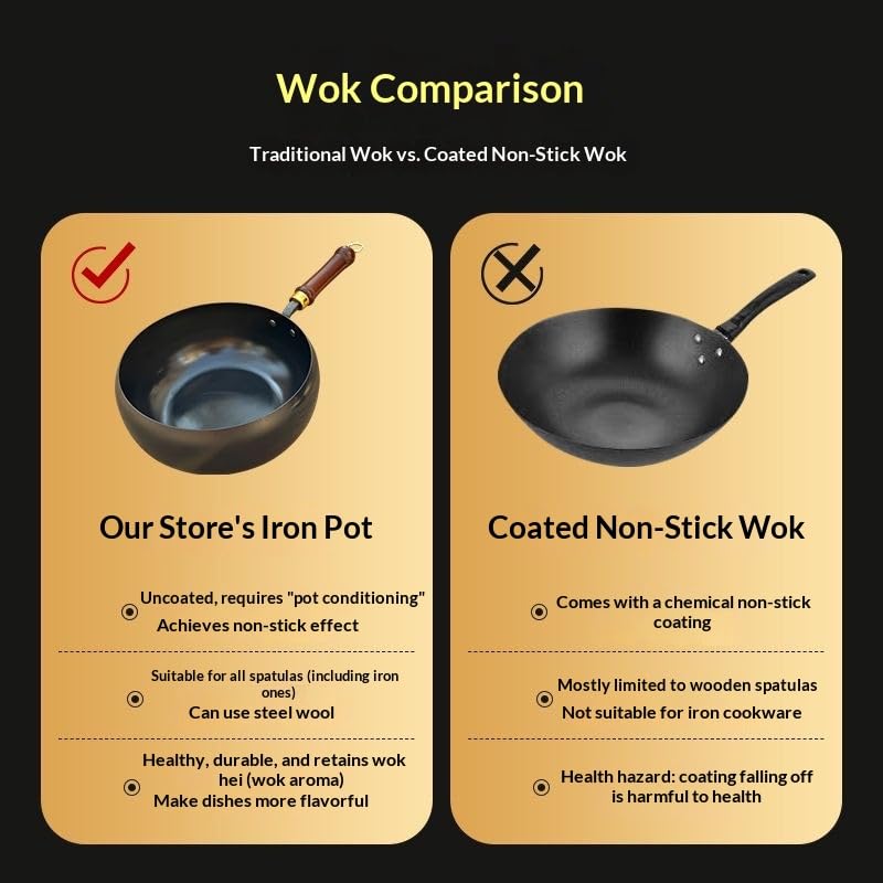 Wok japonés de hierro fundido con tapa de madera 11 pulg miniatura 4