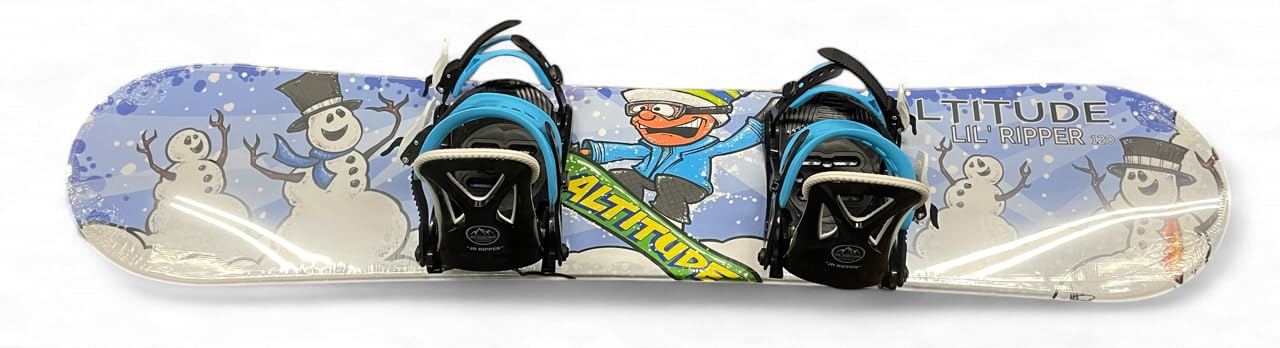 Altitude JR Boys Lil' Ripper Snowboard + JR Ripper BINDINGS Package (Black/Blue (3-6), 130CM)