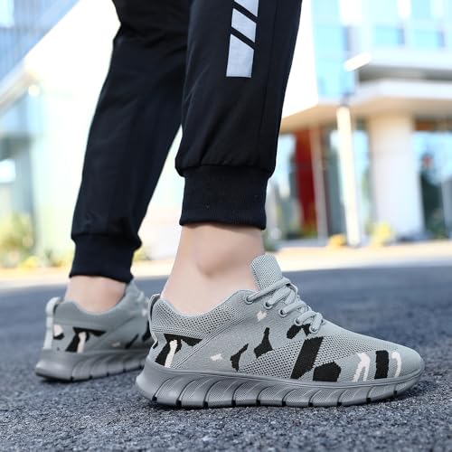 Image of Men Non-Slip Work Shoes Tennis Gym Sneakers Breathable Slip Resistant Lightweight and Comfortable for All-Day Wear Sports and Walking
