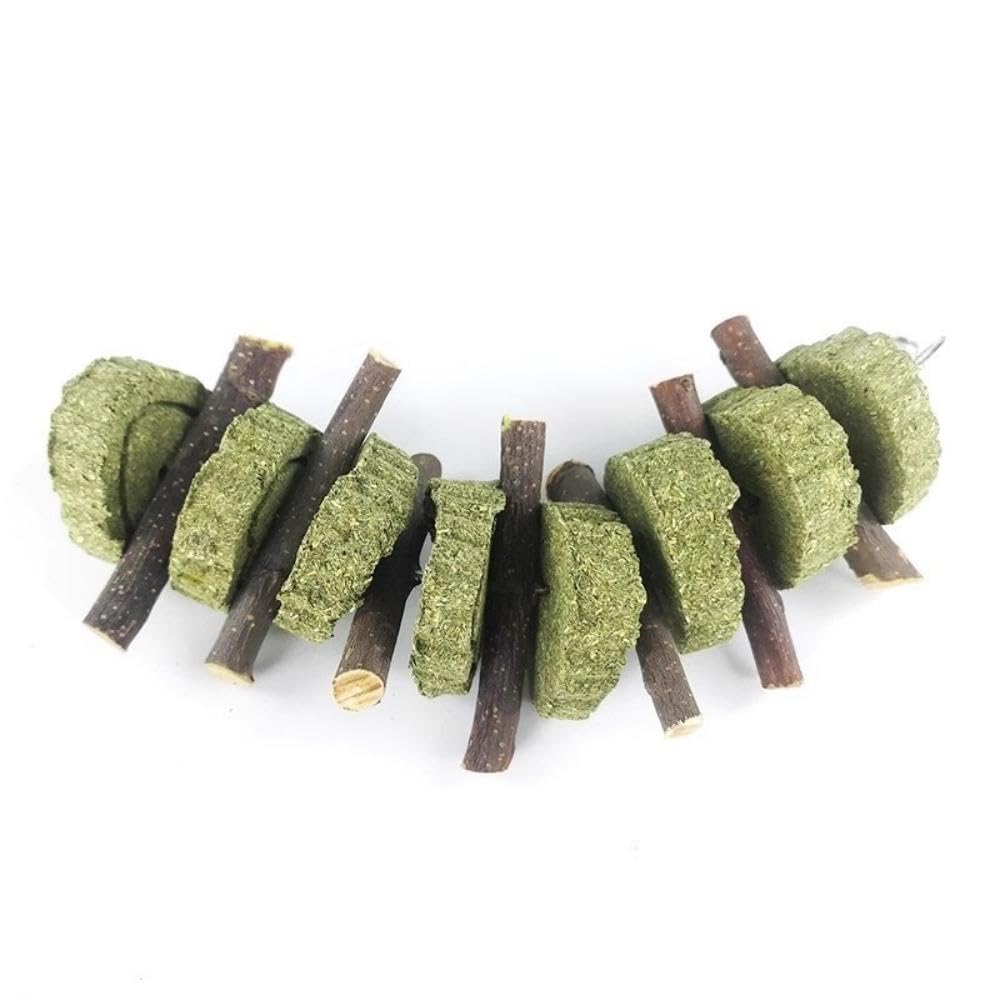 CAREDGO Juguetes para Masticar Conejos Hámster, Palos Madera Manzana, Juguetes Masticables Hamster Conejos 22cm, Juguetes Morder Hamster Conejos, Juguete para Masticar para Animales con Dientes