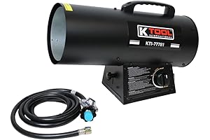 110v K Tool Industrial Forced Propane Heater with Adjustable Height Ideal for Garages and Warehouses