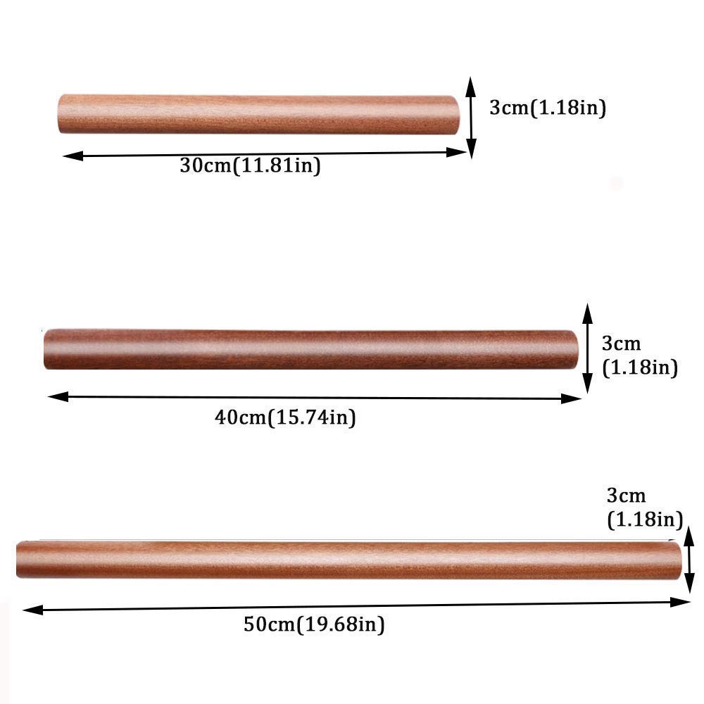 Rouleau à pâtisserie en Bois Naturel pour diverses pâtes et pâtisseries – 11,81 pouces/19,68 Pouces, 30 cm/50 cm