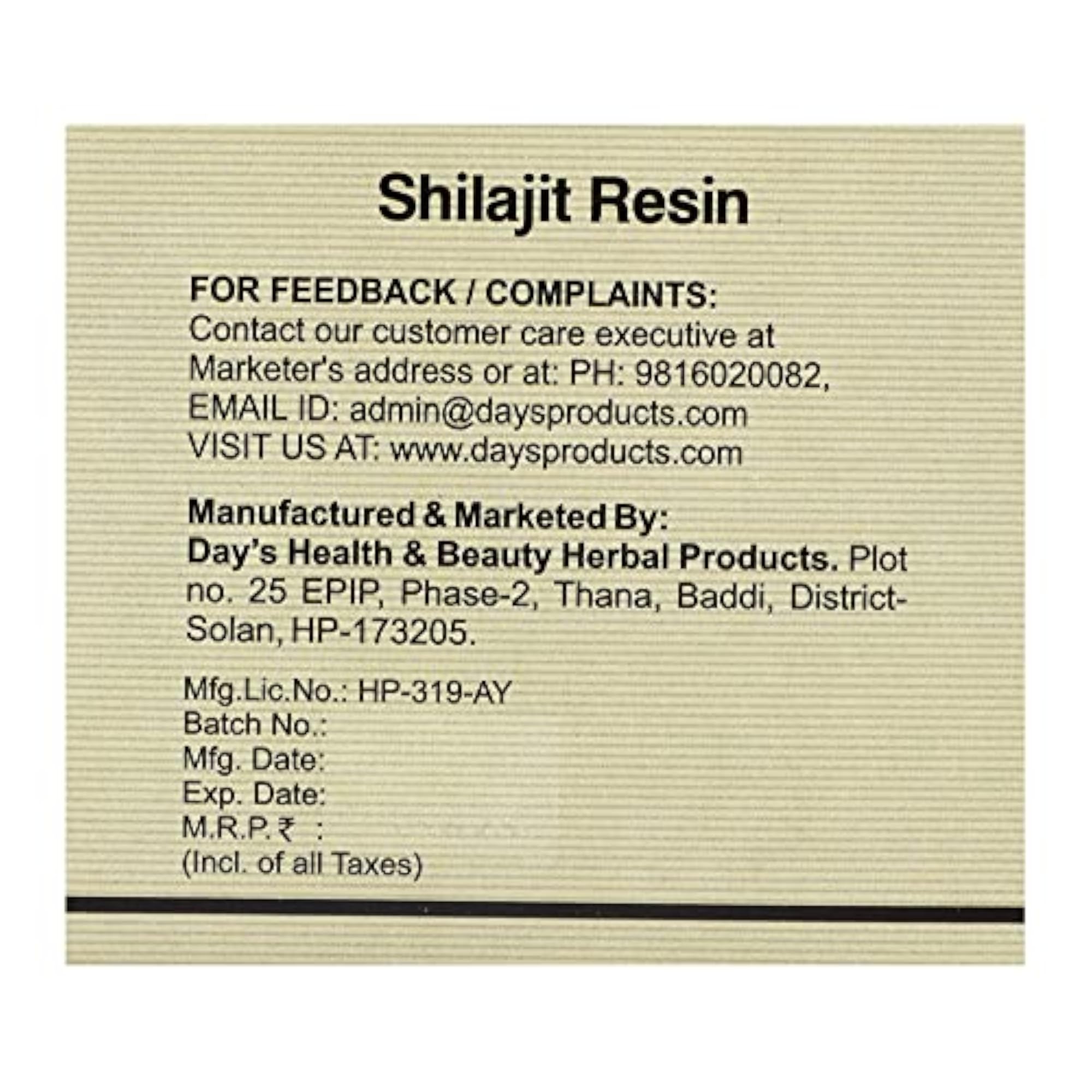 Day's Shilajit Resin