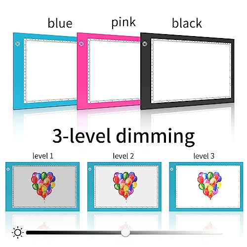 Bloc de dessin pour boîte lumineuse A4 bleu avec câble type C
