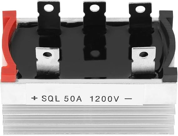 2Pcs Bridge Rectifiers SQL50A AC to DC 3 Phase Diode 50A 1200V Aluminum Bridge Rectifier Diode Spare Adapter