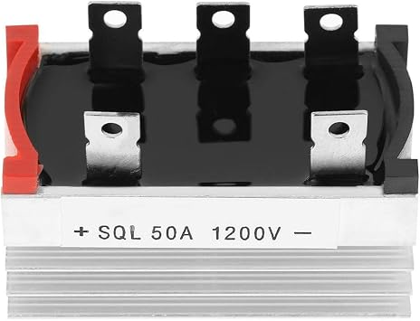2Pcs Bridge Rectifiers SQL50A AC to DC 3 Phase Diode 50A 1200V Aluminum Bridge Rectifier Diode Spare Adapter