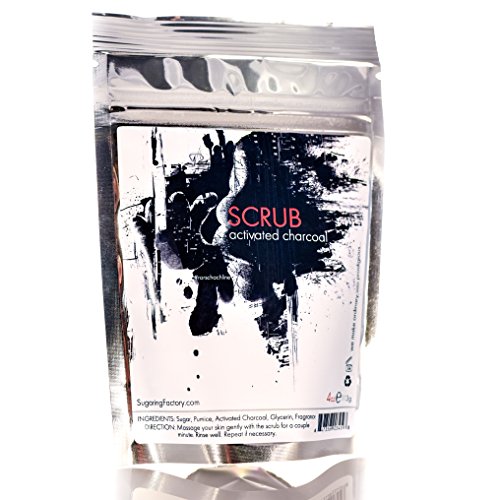 Activated Charcoal Scrub 4oz – 100% Natural Body Scrub & Facial Cleanser - Deep Cleaning & Exfoliating - Reduces Pores, Removes Blackheads & Acne - Made in USA - Cellulite Treatment