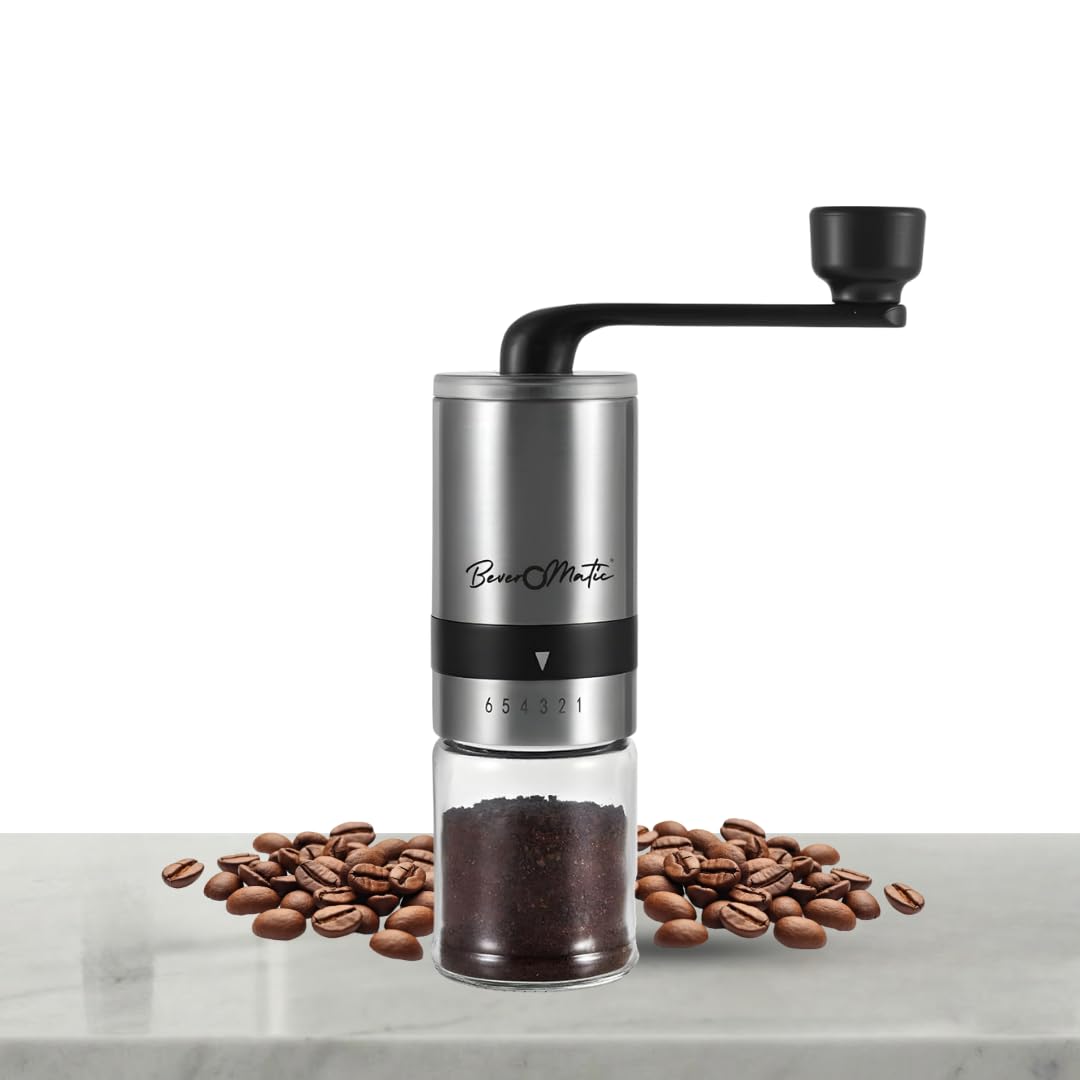 Manual Coffee Bean Grinder, 6 Adjustable Grind Settings | 20 Gram Hopper Capacity, Ceramic Burr, Stainless Steel Body, For Drip Coffee, Espresso, Cappuccino, French Press-image-37