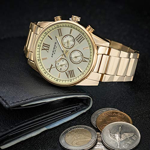Image of Akribos XXIV Analog Gold Dial Men's Watch - AK736YG